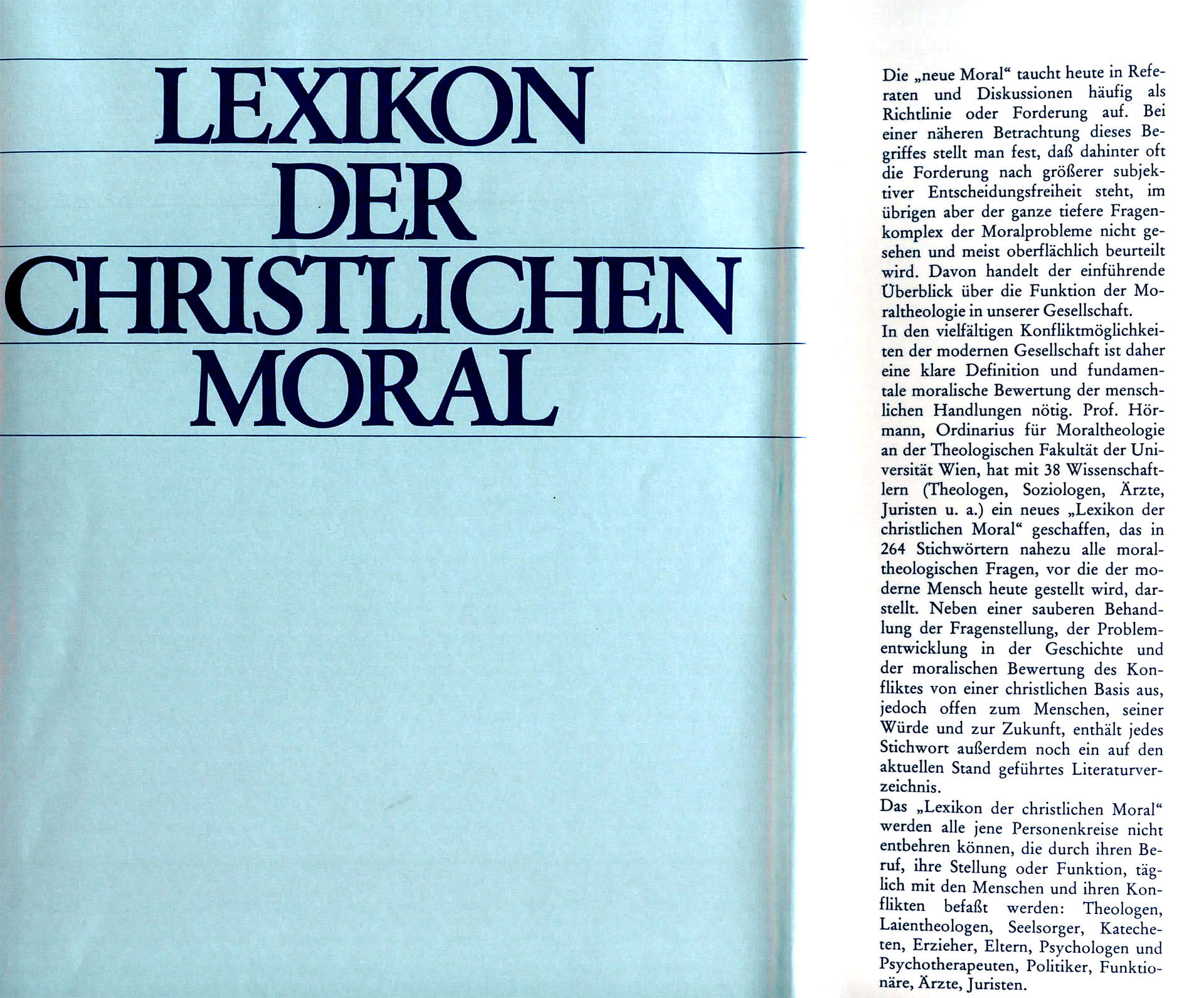 Lexikon der christlichen Moral - Hörmann, Univ--Prof. Dr. Karl